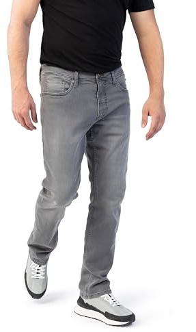 STOOKER Men Frisco Colour Pantalon 5 poches pour homme Coupe droite Twill/Coloured Clean Wash Droit Long, Gris moyen, 36W / 32L