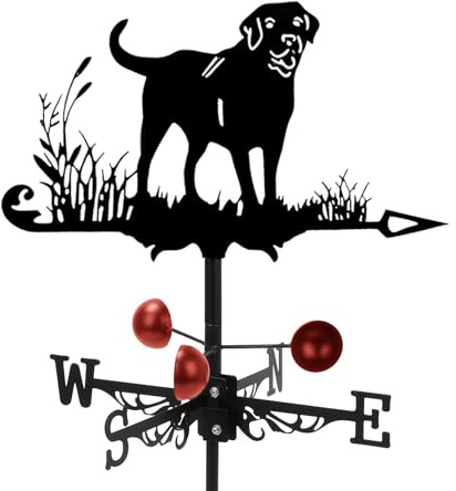 BigKing Veleta vintage de 58 x 33 cm, con forma de perro, de material de hierro, para jardines exteriores, techos, paddock, manualidades, decoración (perro)