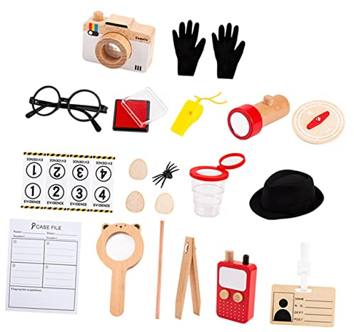 Alasum Kit Detective Ruolo Cosplay con Strumenti Simulati per Indagini per Sviluppare Collaborazione e nel Pretend Play