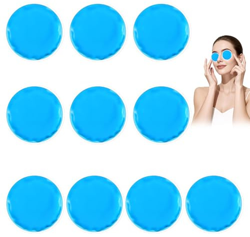 Tarqite 10 almohadillas de refrigeración para ojos, 7 cm, reutilizables, de gel, pequeñas bolsas de refrigeración, pequeñas para ojos, muelas del juicio, fiebre, belleza, dolor localizado