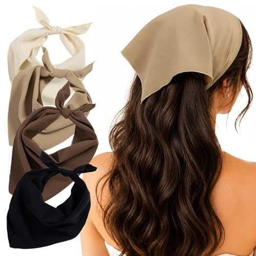 Foulard Triangulaire Bandeaux Écharpe de Cheveux, Bandeau Bandana Bohème, Bandana Triangle, Convient aux Femmes et aux Filles aux Cheveux Longs, Courts, Raides et Bouclés(B)