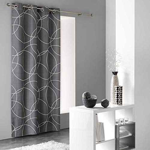 Douceur d'Intérieur Elton Rideau a Oeillets Elton, Microfibre, Multicolore, 240x140 cm