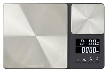 KitchenAid Dual Platform Digital Kitchen Scale, 11 pound capacity, Black
