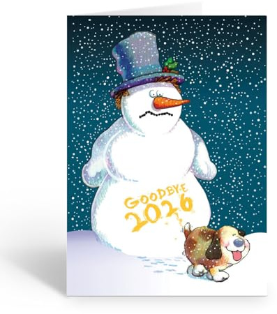 Stonehouse Collection - Funny New Year's Greeting Cards, Goodbye 2025 New Year's Cards, Boxed Christmas Cards - Set of 18 - USA Made- (Standard)