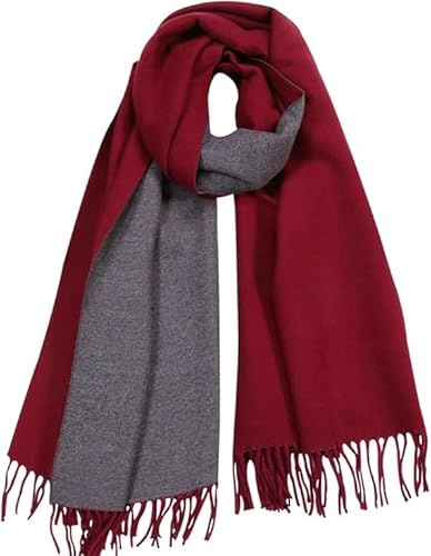 CLELLA Cachemire Écharpe Femmes Hiver Écharpe Doux et Respirant Peau Amicale Écharpe Chaude et Mouchoir Décontracté Écharpes Douces et Longues Écharpes (Bordeaux)