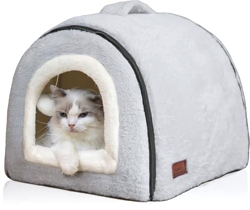 Lit pour chat d'intérieur, niche pliable pour chat, fond antidérapant et résistant à l'eau, maison pour chats d'intérieur ou petits chiens, tente pour chaton, lit pour lapin, lits et meubles pour chat