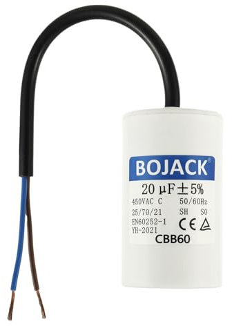 BOJACK CBB60 450V 20uf AC Condensateur ondensateur de moteur, condensateur de démarrage de moteur, condensateur microfarad 50/60Hz Avec Fil