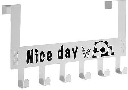 KAXIMON Over The Door Hanger with 6 Hooks, Over Door Coat Hooks for Hanging Coat, Towel, Bag, Robe - Hangers Hooks Ideal for Bedroom, Bathroom, Wardrobe