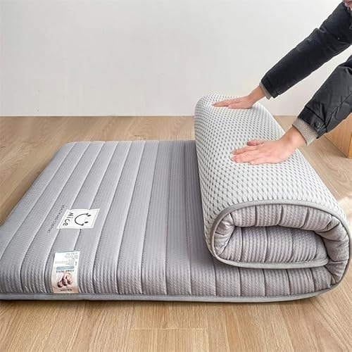 Materasso Futon Giapponese,Materasso Tatami,Materasso Da Campeggio Portatile Arrotolabile Materasso Da Terra Divani,Tappetino Da Letto Ultra Morbido,Materasso In Memory (Gray, 150x200cm)