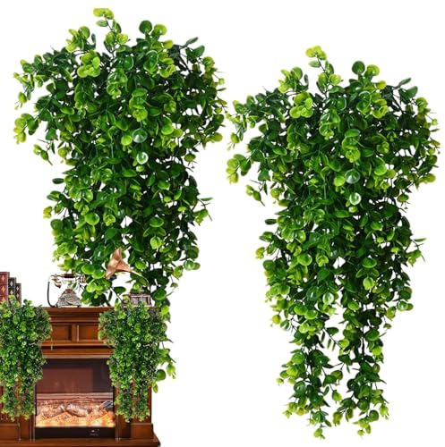 Konstgjorda hängväxter, Faux hängväxter,2ST 80cm Faux Hang Greenery | Konstgjord växt för bröllop Vägg hus rum uteplats inomhus utomhus, konstgjord grönska