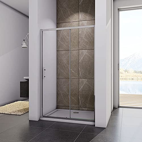 bathroom 1200mm sliding shower door enclosure tempered glass screen reversible cubicle door screen 1850h