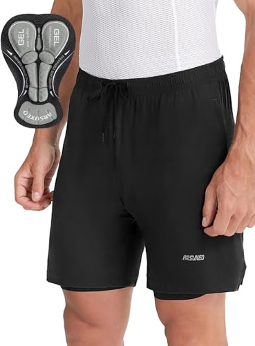 ARSUXEO Loose Fit Padded Bike Shorts for Men Cycling Shorts Mountain Bike Shorts 2506 Black L