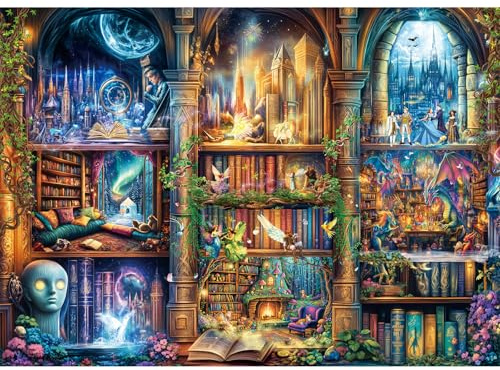 Puzzles 1000 Pieces for Adults jigsaw puzzles for adults 1000 Piece Puzzle Challenging Game for The Whole for Women, Gifts for Men, jigsaw puzzle Theme:Enchanted Library