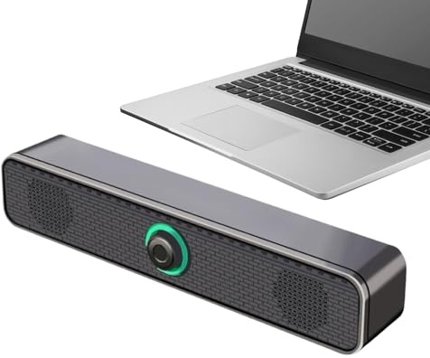 Qfdiwr Altavoces PC,Altavoces USB con sonido estéreo,Barra de sonido alimentada por USB con potente para ordenador tableta, casa, coche, aula, proyector de televisión, escena musical, para escena