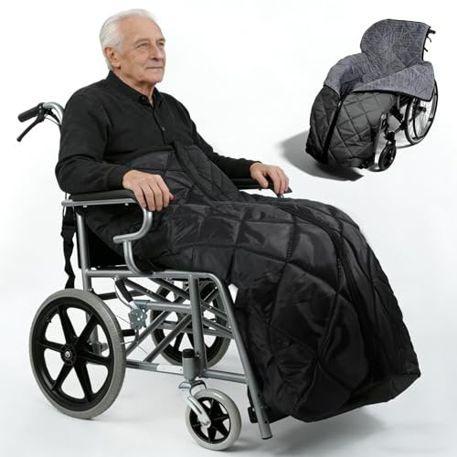 HZOUHONG Manta de invierno para silla de ruedas, saco para silla de ruedas, saco de pies para adultos, resistente al viento, calor para silla de ruedas, manta de invierno para silla de ruedas, manta