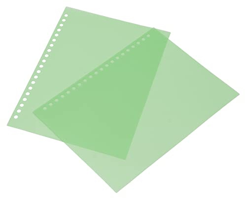 CHICIRIS Cubierta de Encuadernación de Papel Mate A5, 20 Agujeros, Plástico PP para Presentación, Cubierta de Hoja Translúcida para Dibujo y Escritura, 50 Uds. (GREEN)