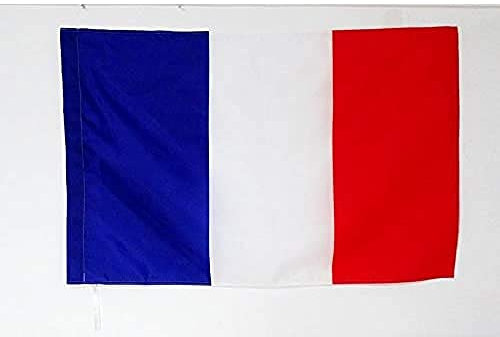 AZ FLAG - Drapeau national de course automobile France - 90x60 cm - Drapeau De Commissaire 100% Polyester Avec Fourreau et Cordelette - Pavillon 45 g