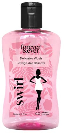 Swirl Delicate Natural Laundry Detergent for Intimates, Gentle and Safe for Sensitive Skin Laundry Detergent Made in Canada, Colour Safe Formula, Hand Wash and HE Compatible, 280ml, Pack of 1