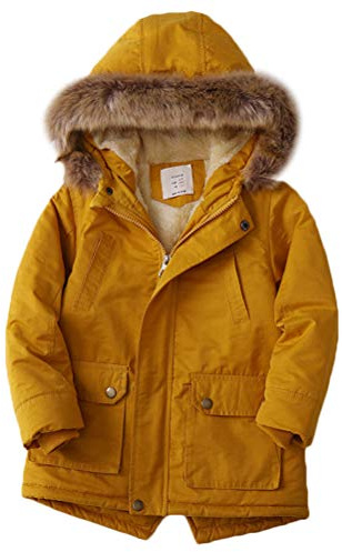 Odziezet Cappotto con Cappuccio per Raggazzo Giubbotto Trapuntato da Bambino Incappucciato Inverno 4-5 Anni