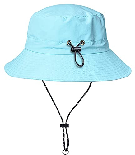 WANYIG Plegable Sombrero de Pescador Hombre Impermeable Sombrero de Sol Verano Safari Gorra Unisex Adulto con Protección UV (Azul)