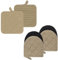 Oven Mitts and Pot Holders Set, Pack of 4, Heat Resistant Silicone Kitchen Mini Oven Mittens for 500 Degrees, Mini Oven Gloves and Hot Pads for Baking Grilling Barbecue Microwave Machine Washable