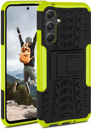 ONEFLOW Tank Case für Samsung Galaxy A54 5G Hülle Outdoor, stabile Panzerhülle mit Kamera und Display Schutz, sichere Handyhülle, TPU Handy Schutzhülle mit Ständer, Grün Schwarz
