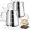 VFANDV 2 Stück Milchkännchen, 350 ml Handheld Edelstahl Aufschäumkännchen, Kaffee Creamer Milch Aufschäumer Kännchen Tasse mit Messung Mark, Milchkännchen Perfekt für Cappuccino Espresso Latte