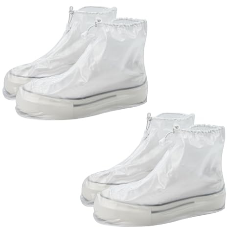 Jinzhenhong 2 Paires Couvre Chaussure Impermeable, Surchaussures Réutilisables, Surchaussures Lavable pour La Marche et Le Vélo en Plein Air, XL
