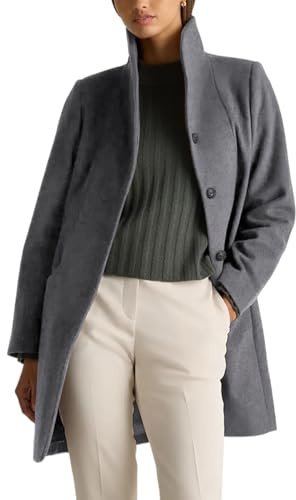 IDEALSANXUN Wool Coats for Women Fall Winter Peacoat Trench Coat Blazer Jackets, Grey, Small