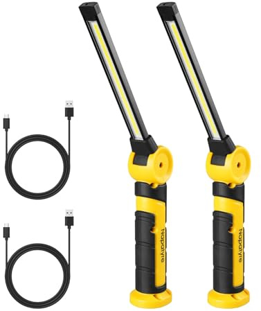 Napatyre LED Torch Rechargeable, 4000mAh Rechargeable Work Light with 120° Rotate & Magnetic Base, 1000 Lumens Portable Inspection Lamp 3 Modes Mechanic Light for Home Work Emergnecy Use (2 Pack)