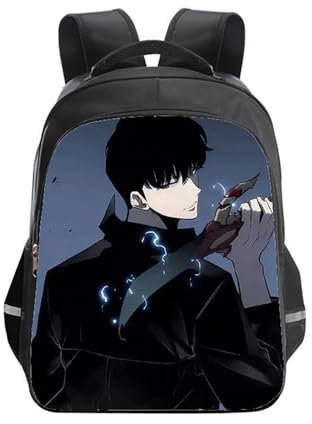 LIANGSHAN Rucksack mit Comic-Charakteren und reflektierenden Streifen, Unisex, Anime-Druck, Schreibwarentaschen, Outdoor, Reisen, Computer, Cartoon-Tasche, Schule, Aufbewahrung, a, L