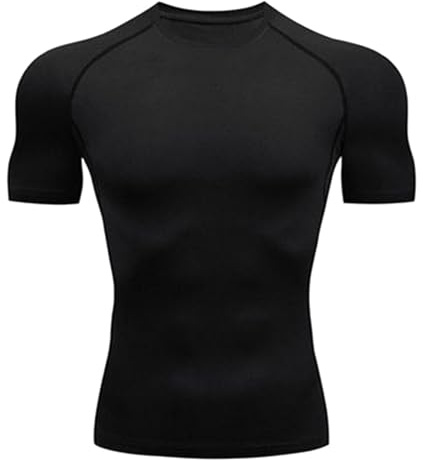 Maglietta Compressione Uomo, Maglia Termica Uomo Manica Corta, Maglia Intima Tecnica Maglie Sportiva Shirts Traspirante da Asciugatura Rapida Camicia Fitness Palestra per Corsa Palestra Fitness