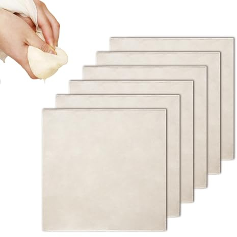 6 paños de queso con dobladillo para colar, 50 x 50 cm, paños de muselina reutilizables para cocinar, paño de filtro de algodón puro sin blanquear para leche de nueces, mantequilla, hornear y cocinar