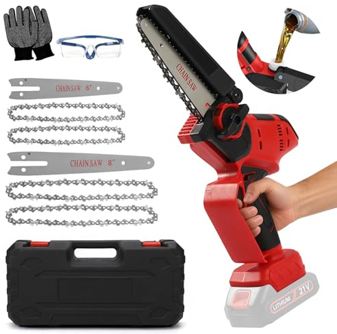 Mini-motorsåg 15 x 21 cm, batterimotorsåg kompatibel med Milwaukee 18 V