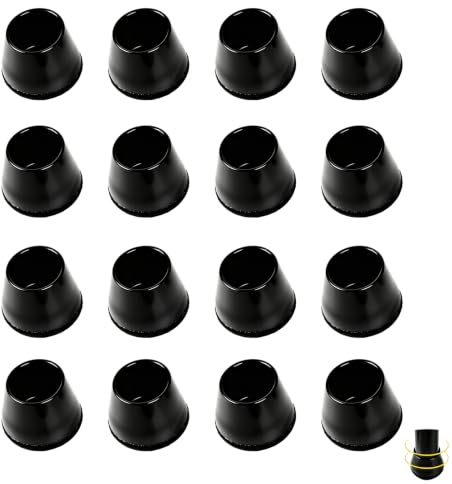 16 Piezas, Protectores Patas Sillas, para Patas Redondas, 18-23mm, Negro
