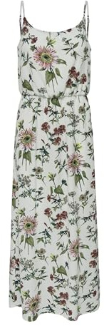 Only Mujer Onlwinner Sl Maxidress Noos Wvn Vestido, Multicolor (Cloud Dancer/Botanical), 38