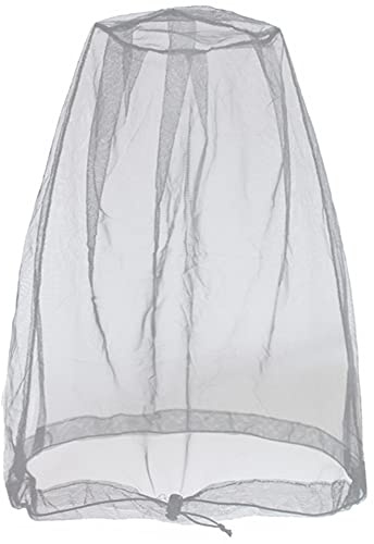 Cinvo Head Net Hat - Bug Face Netting for No See Ums, Insects & Gnats - Spacious Net Room - Free Stock Pouches - Grey