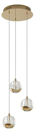 Lucande LED Pendellampa 'Hayley' i vit av glas för vardagsrum/matsal (3 lamor, glödlampor ingår) - Glas pendellampa, matbordslampa, hänglampa