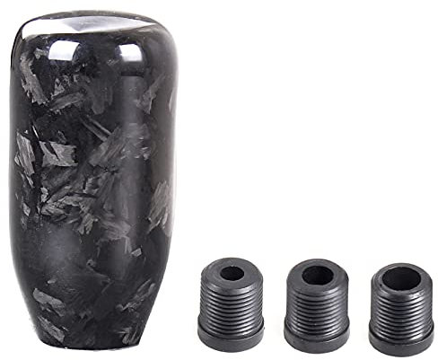 muge racing Schaltknauf, universeller Karbonfaser-geschmiedetes Muster, Auto, manuelle Schaltknauf mit 3 Adaptern