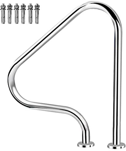 Barros de piscina para piscinas de piscina 31.5 x 31.5 Barestra de escalera de plata de acero inoxidable 1pcs / 2pcs, Inicio Decoración sin deslizamiento Piscina Saféz de agua Rail manual