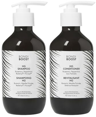 BONDIBOOST HG Duo Shampooing + Après-shampooing [300 ml chacun] – Améliore l'apparence des cheveux clairsemés – Volumateur + Hydratant + Nourrissant – Sans sulfate/paraben, pour femme/homme