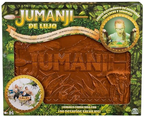 SPIN MASTER GAMES - JUMANJI DELUXE Juego de Mesa Electrónico con Luces y Sonidos, para 2-4 Jugadores, Infantil y Adultos - 6066981 - Juegos de Mesa Niños 8 años + - Regalo Niño 8 años +