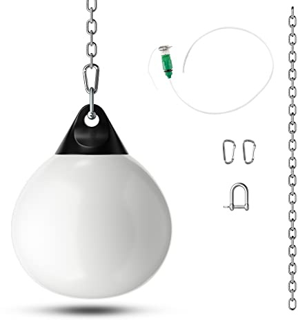 GYMAX Bolsa de Boxeo de Agua de 45 cm, Bolsa Pesada de Agua de 50 kg con Manguera de inyección de Agua y Accesorios para Colgar, Saco de Boxeo Profesional para niños, Adolescentes y Adultos