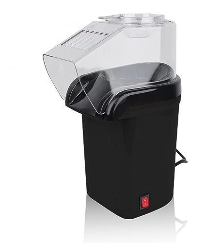 SIDRAL - Palomitera 1200W Para Hacer Palomitas en 2 Minutos - Palomitero Electrico que Incluye Taza Medidora - Haz Unas Deliciosas Palomitas con el Palomitero Aire Caliente (Negro)
