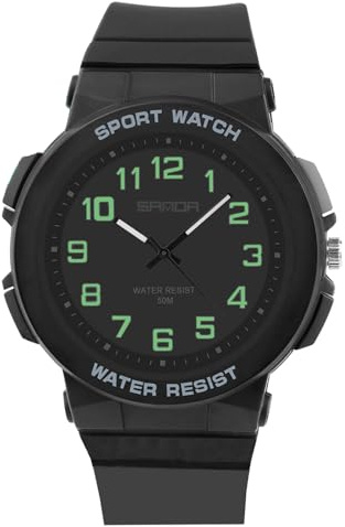 VOSO Kids Watch, 50M Waterproof, Easy to Read Children's Watch with Light, Children Analogue Quartz Watch for Boys, Girls and Teenagers, for Ages 7-18 (Black)