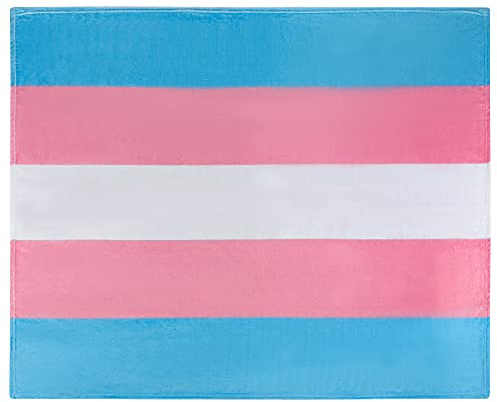 XVBCDFG Transgender Pride Überwurfdecke, Trans Pride Flaggen-Decke, superweiche, extra große Transgender-Flaggen-Decke (127 x 152,4 cm), warmer und gemütlicher Überwurf für Bett, Couch oder Sofa,