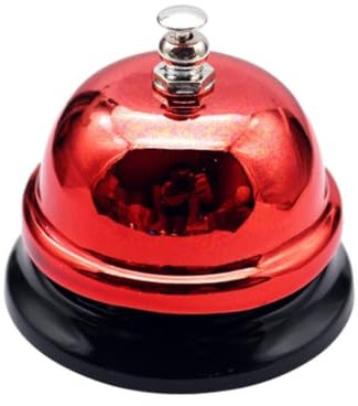 EIOLWJIEO Klarer Klang, Tischglocke, Restaurant Service und Rezeption, Restaurant Service Klingel, Eisen Küchen Rezeptionsglocke, Rot