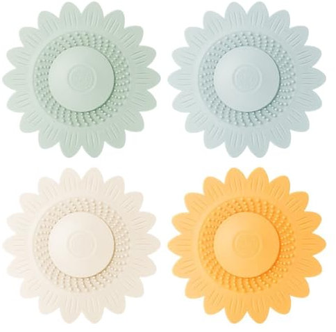 Tomedeks 4 Pièces Bouchon Baignoire Universel, Bouchon Évier, Bonde Baignoire, Bouchons De Vidange De Douche en Silicone pour Baignoire, Évier, Baignoire, Cuisine, Salle De Bain(4Couleurs)