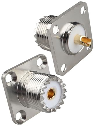 Futheda 2 st SO239 UHF hona 4-håls chassi monteringskontakt lödkol adapter fläns lödkopp rak kontakt UHF honkontakt för PL259 hankontakt