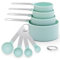 Strehknewen Set 8 Pezzi Misurini – 4 Tazze Dosatrici e 4 Cucchiai in PP e Acciaio Inox, Strumenti di Misurazione Precisi per Cucina e Pasticceria